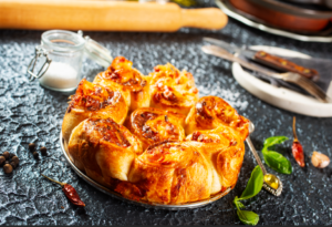 Savory bread clusters with parmesan topping